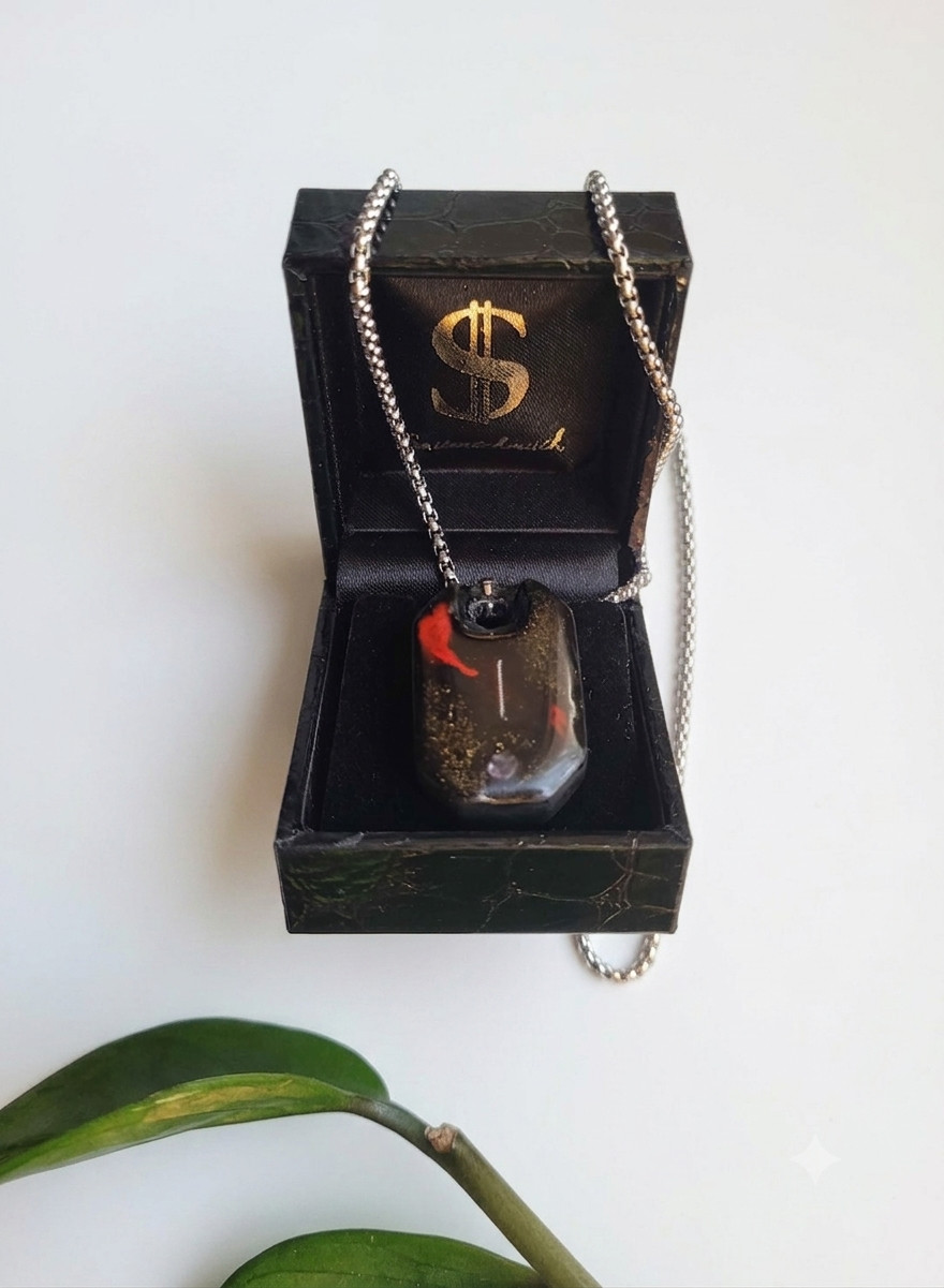 Saitenschmuck Kunstwerk Fire - Ebenholz mit Amethyst – Bild 3