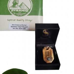 Saitenschmuck Classical - Karelische Maserbirke mit Saphir