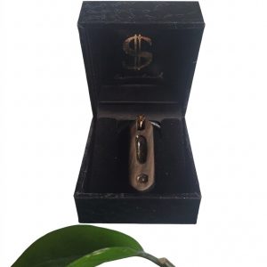 Saitenschmuck „Noten“ Halskette aus Makassar Ebenholz mit Amethyst